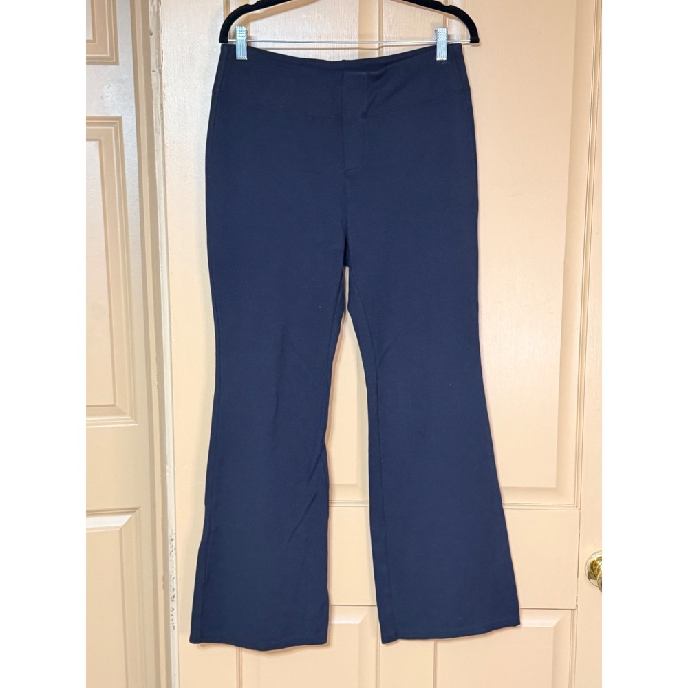 Halara Black High Waisted Flare Pants Regular Size L Back Pockets Stretchy Work